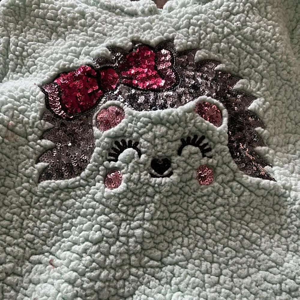 Sequin face design Long Sleeve Pullover with Hood